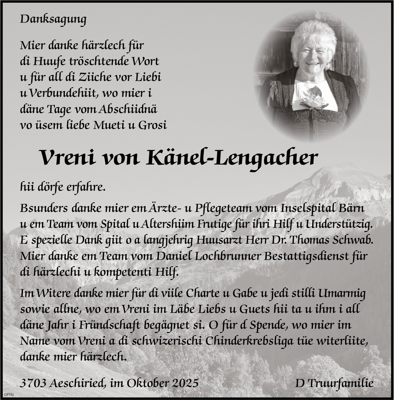 Vreni von Känel-Lengacher, im Oktober 2025 / DS