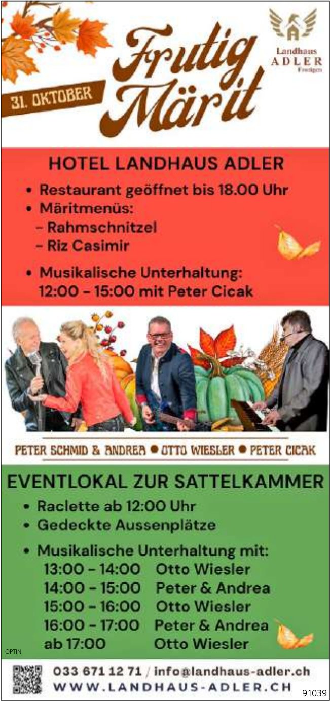 Frutig Märit, 31. Oktober