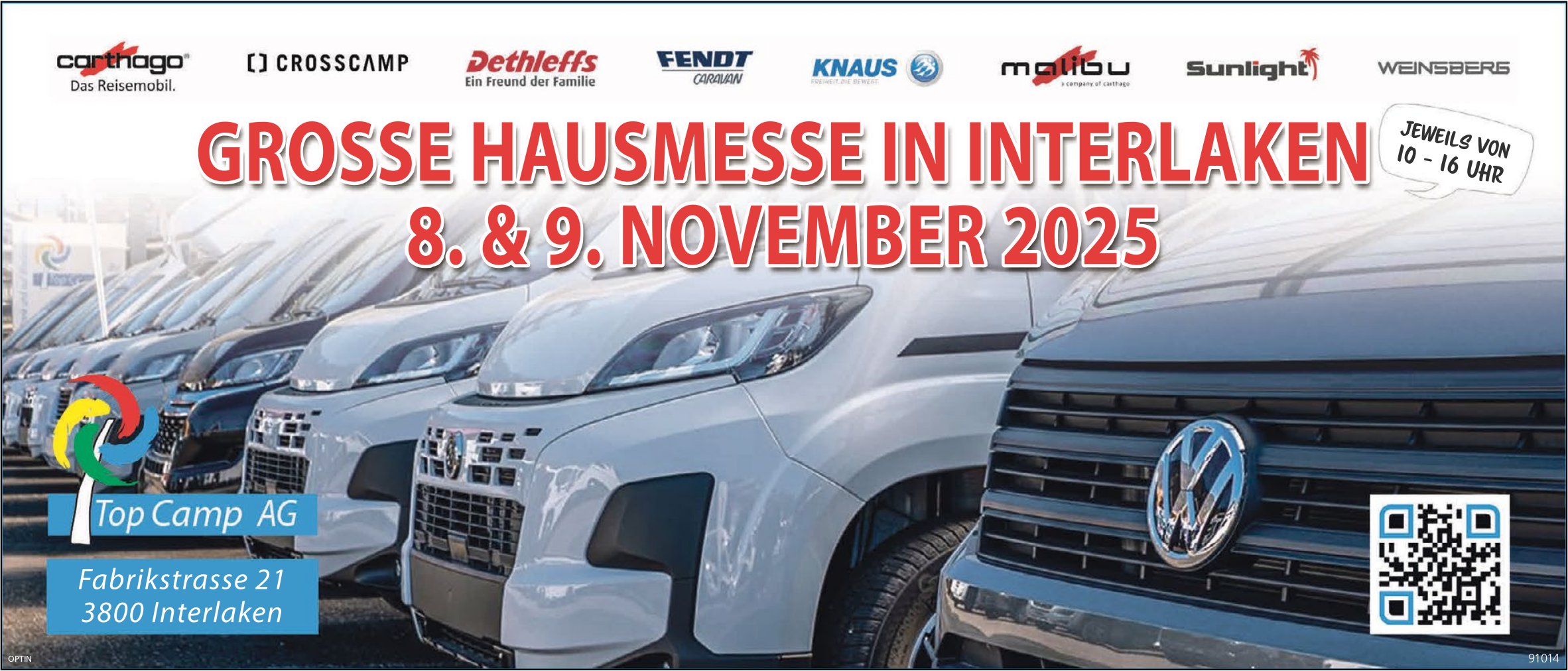 Hausmesse, 8. und 9. November, Top Camp AG, Interlaken
