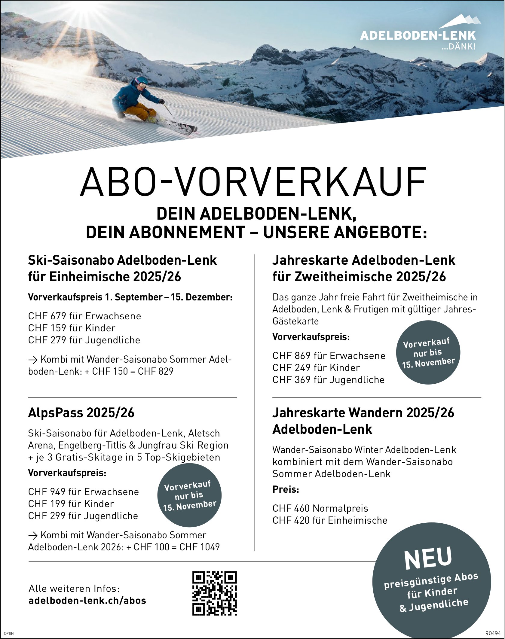 Adelboden-Lenk, Abo-Vorverkauf