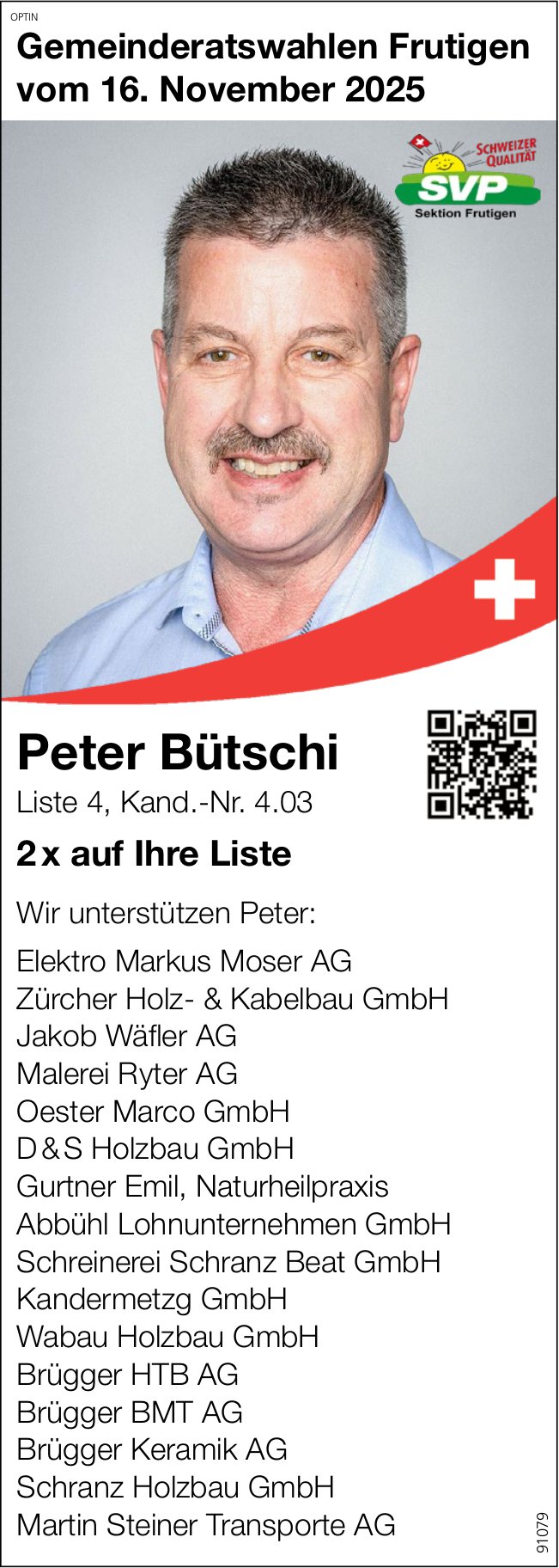 Peter Bütschi in den Gemeinderat