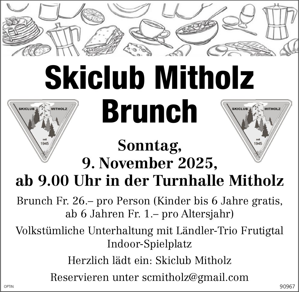 Brunch, 9. November, Turnhalle, Mitholz