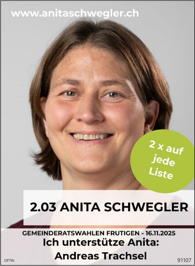Anita Schwegler in den Gemeinderat