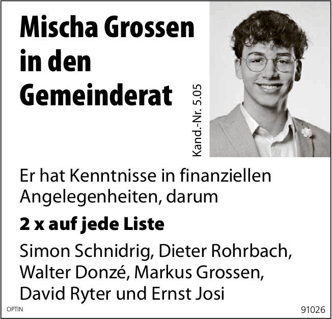 Mischa Grossen in den Gemeinderat