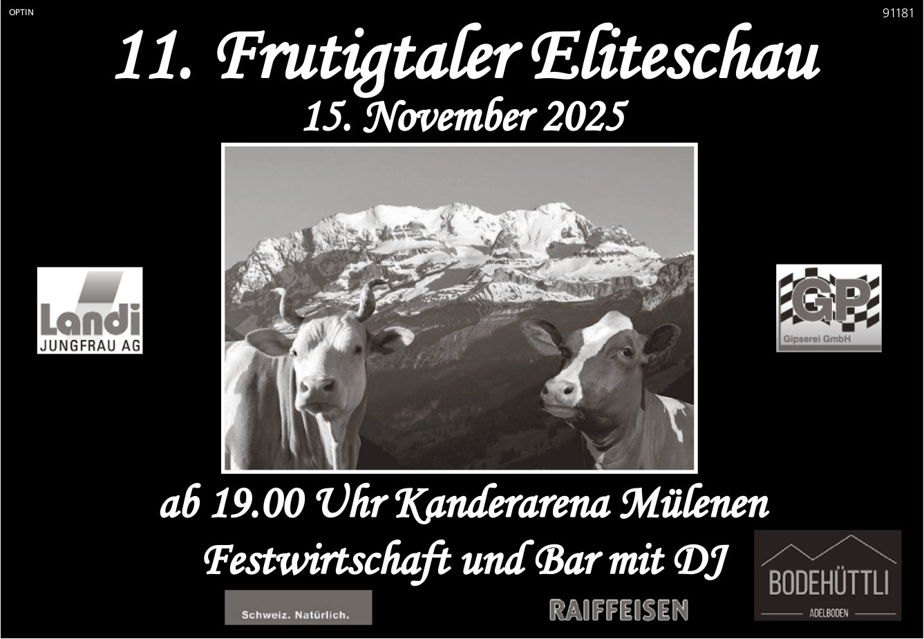 11. Frutiger Eliteschau, 15. November, Kanderarena, Mülenen