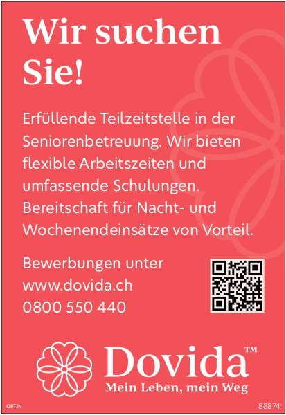 Seniorenbetreuung, Dovida, gesucht