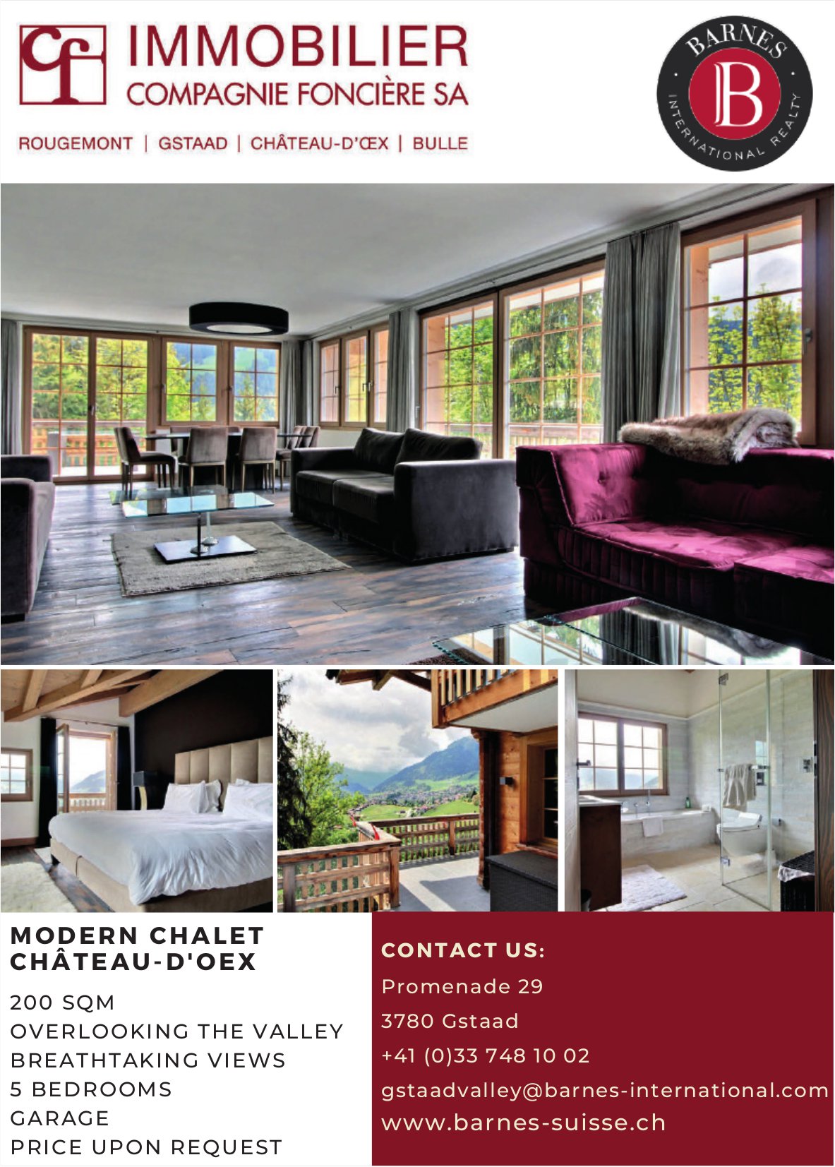 Modern Chalet, 5 bedrooms, Château-d'Oex,  for sale
