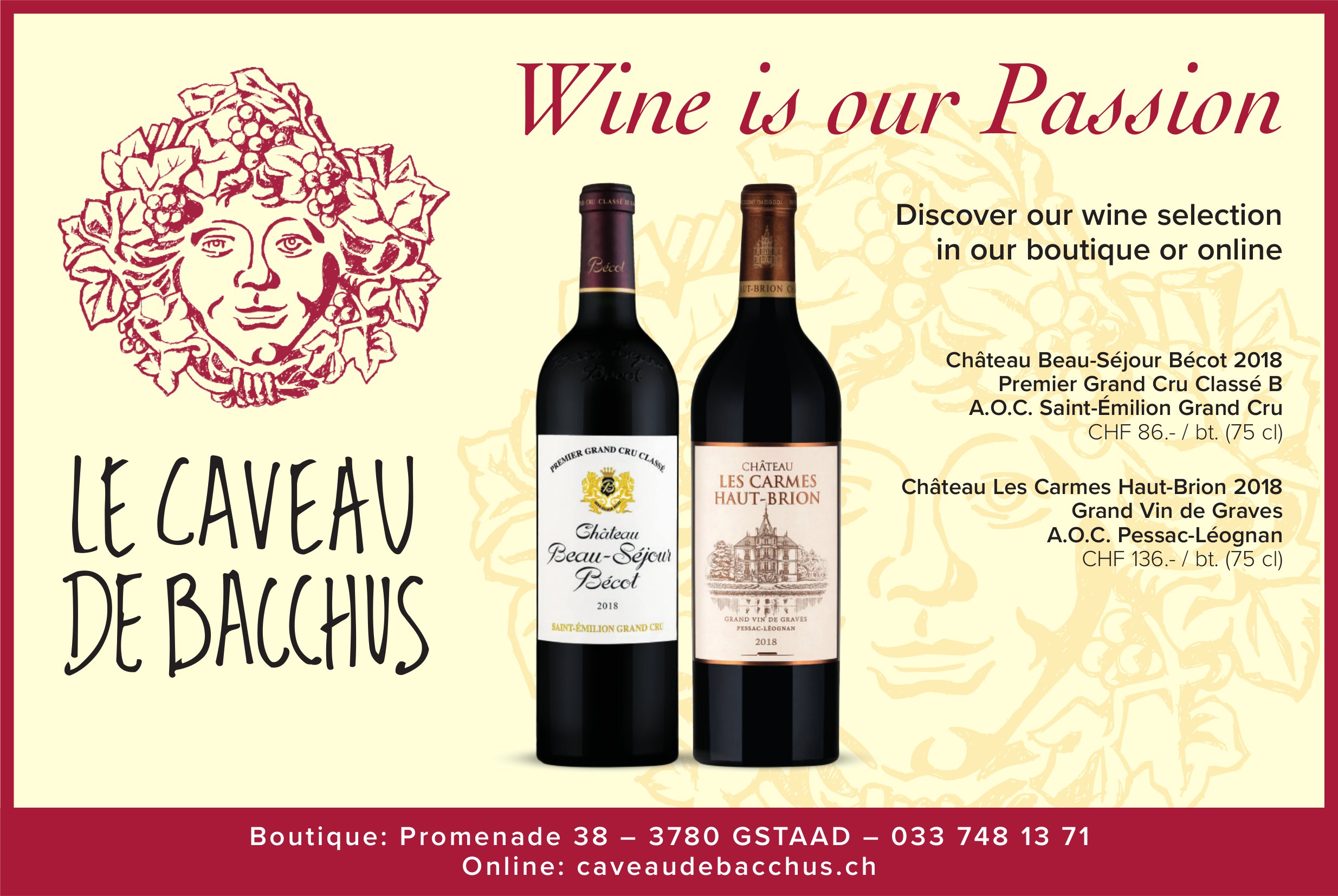 Le Caveau de Bacchus, Gstaad - Wine is our Passion