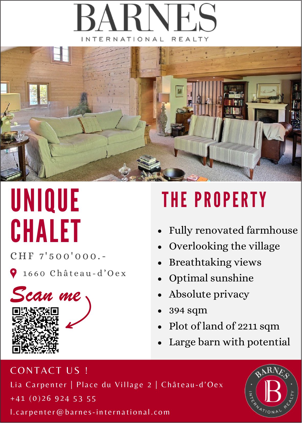 Unique chalet - Fully renovated farmhouse, Château-d’Oex, for sale