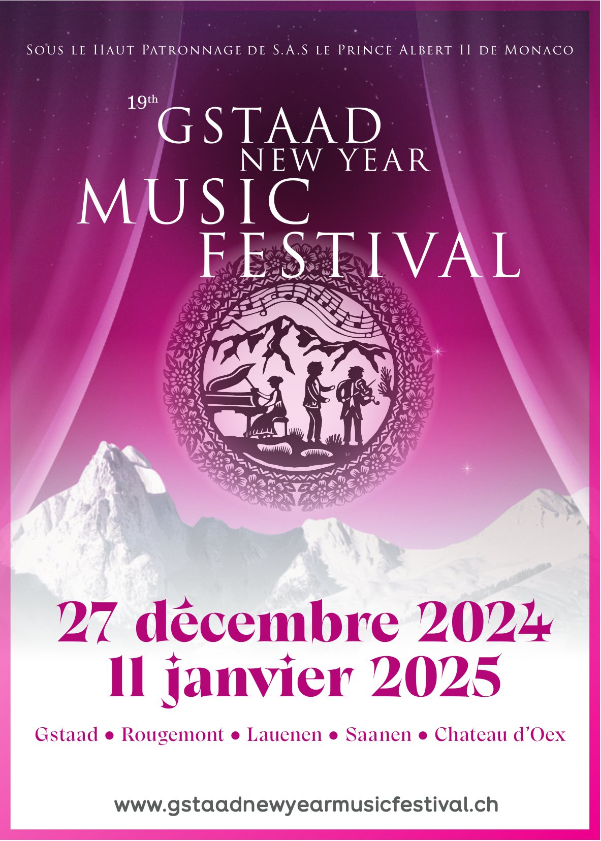 19th Gstaad New Year Music Festival, 27th December - 11th January, Gstaad, Rougemont,  Lauenen, Saanen, Château d’Oex