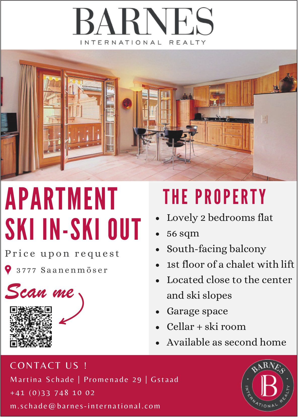 Lovely 2 bedrooms flat, Saanenmöser, for sale