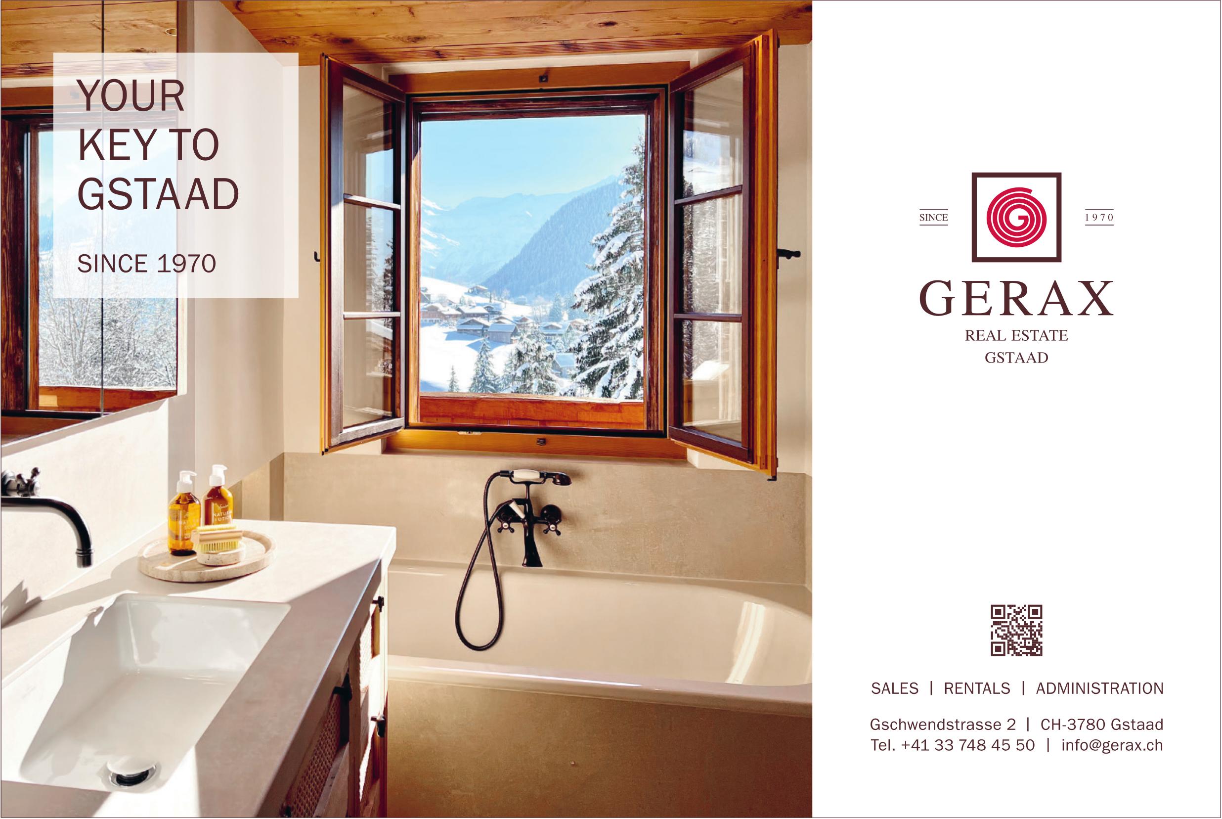 GERAX REAL ESTATE GSTAAD, YOUR KEY TO GSTAAD SINCE 1970