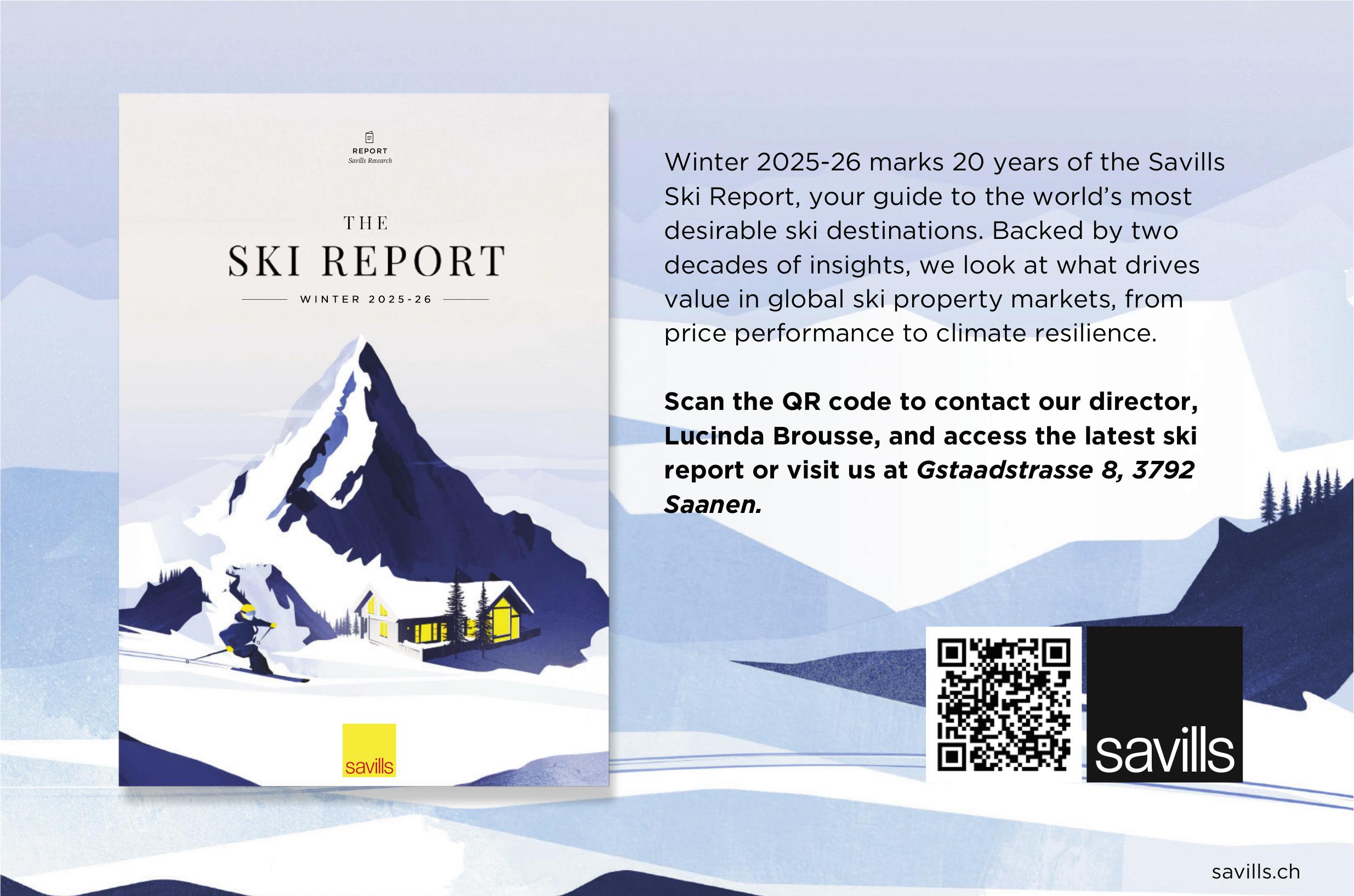Savills, Saanen - THE SKI REPORT WINTER 2025-26