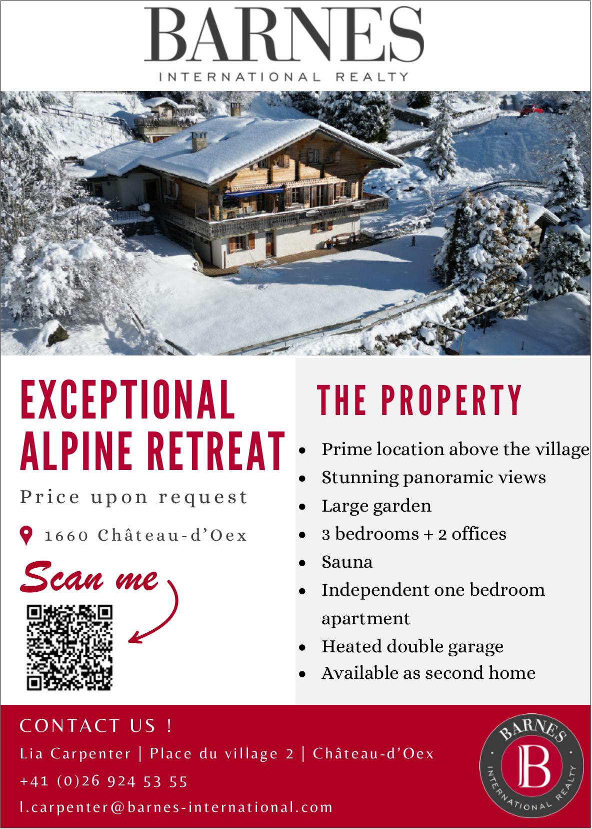 EXCEPTIONAL ALPINE RETREAT, 3-Zimmer-Wohnung, zu verkaufen