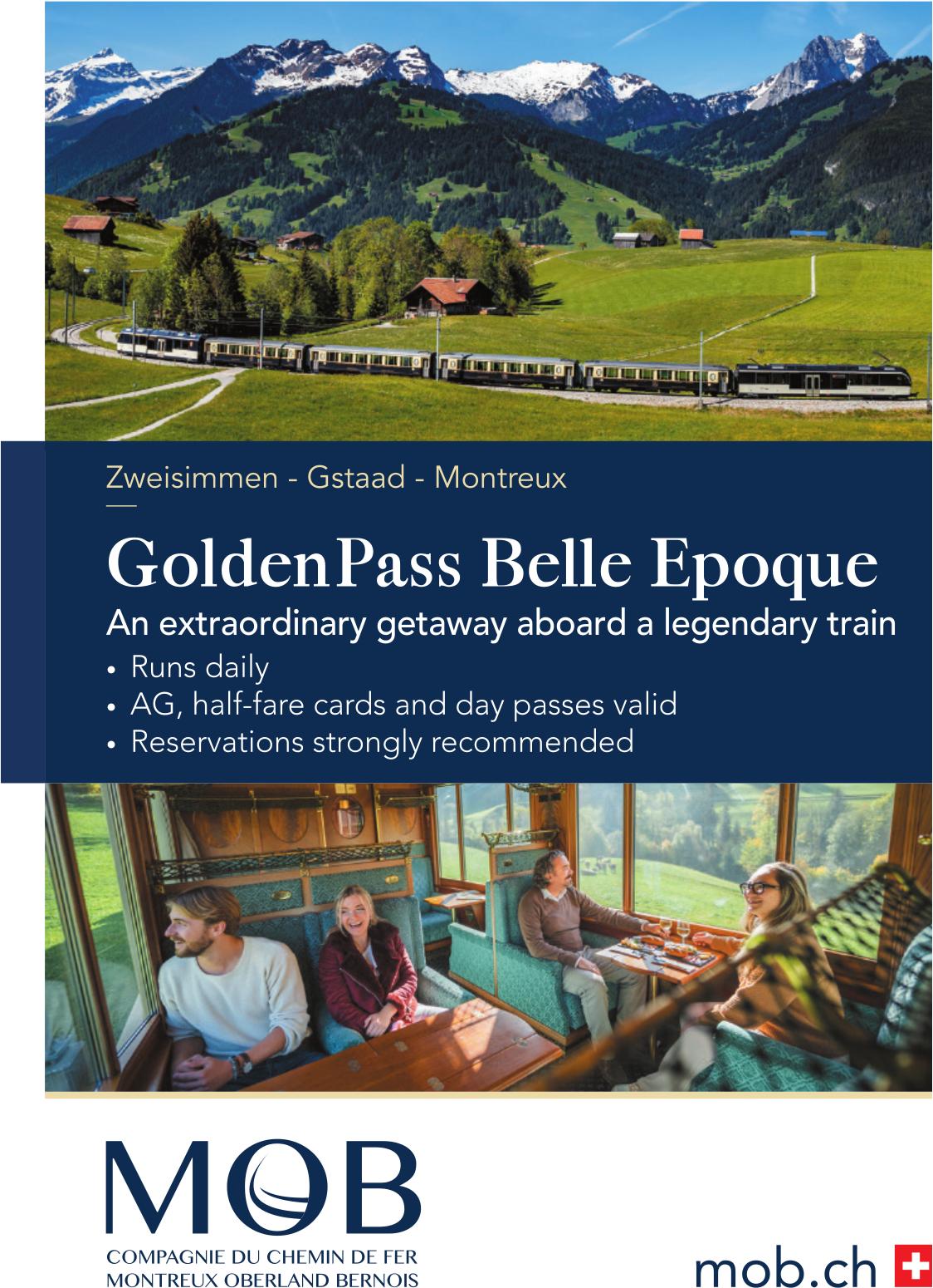 MOB, GoldenPass Belle Epoque - An extraordinary getaway aboard a legendary train