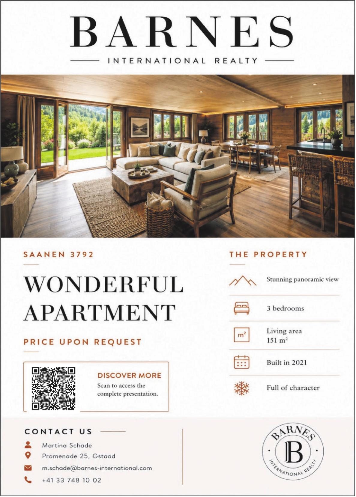 Wonderful Apartment, 3-Zimmer-Wohnung, Gstaad, zu verkaufen