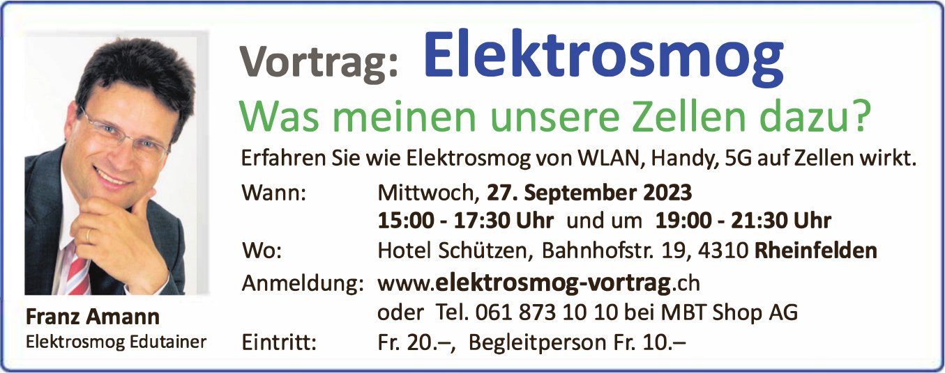 Elektrosmog, 27. September, Hotel Schützen, Rheinfelden