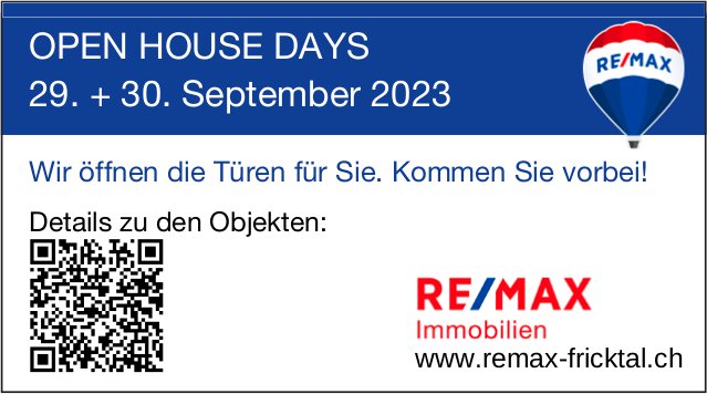 Open House Days, 29. September, Remax Immobilien