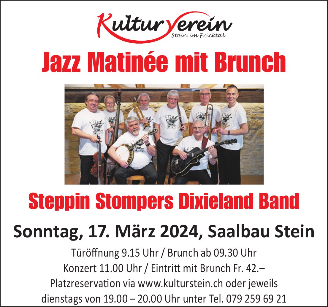 Steppin Stompers Dixieland Band, 17. März, Saalbau, Stein