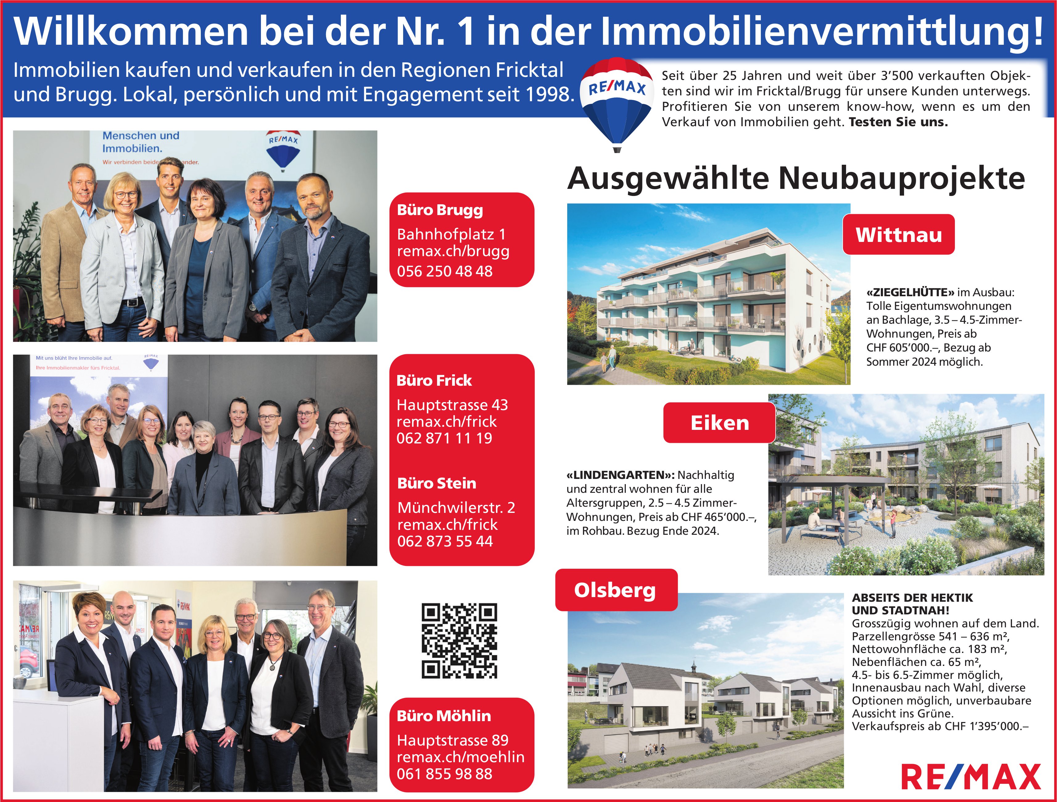 Remax Immobilien, Brugg - Willkommen bei der Nr. 1 in der Immobilienvermittlung!