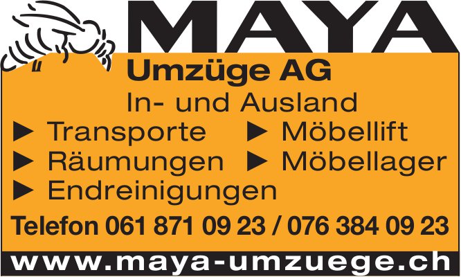 Maya Umzüge AG, In- und Ausland