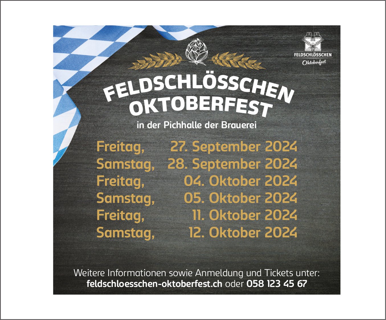Oktoberfest, 27./28. September, 4./5. und 11./12. Oktober, Pichhalle der Brauerei, Rheinfelden