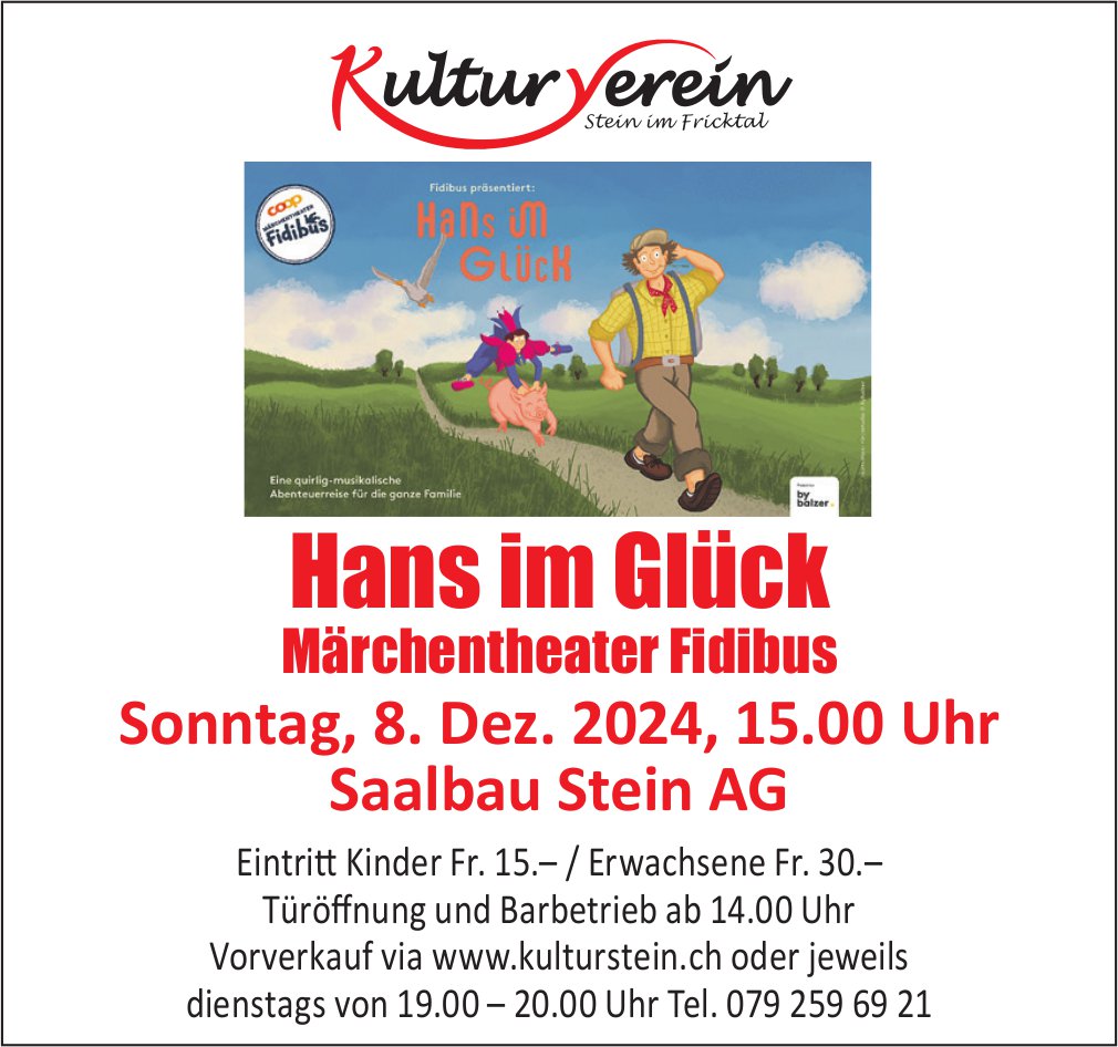 Hans im Glück, 8. Dezember, Saalbau, Stein