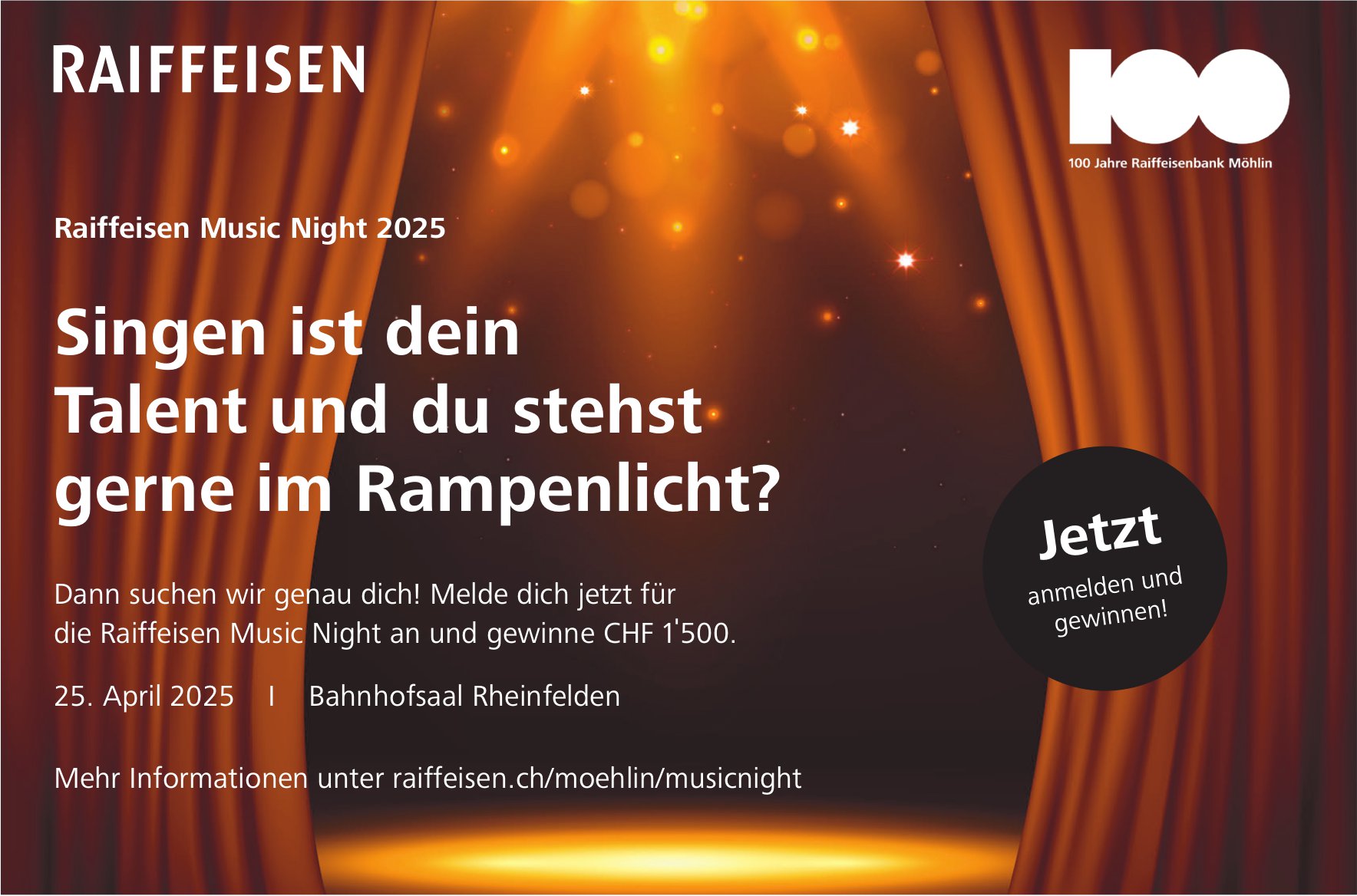 Music Night, 25. April, Bahnhofsaal, Rheinfelden