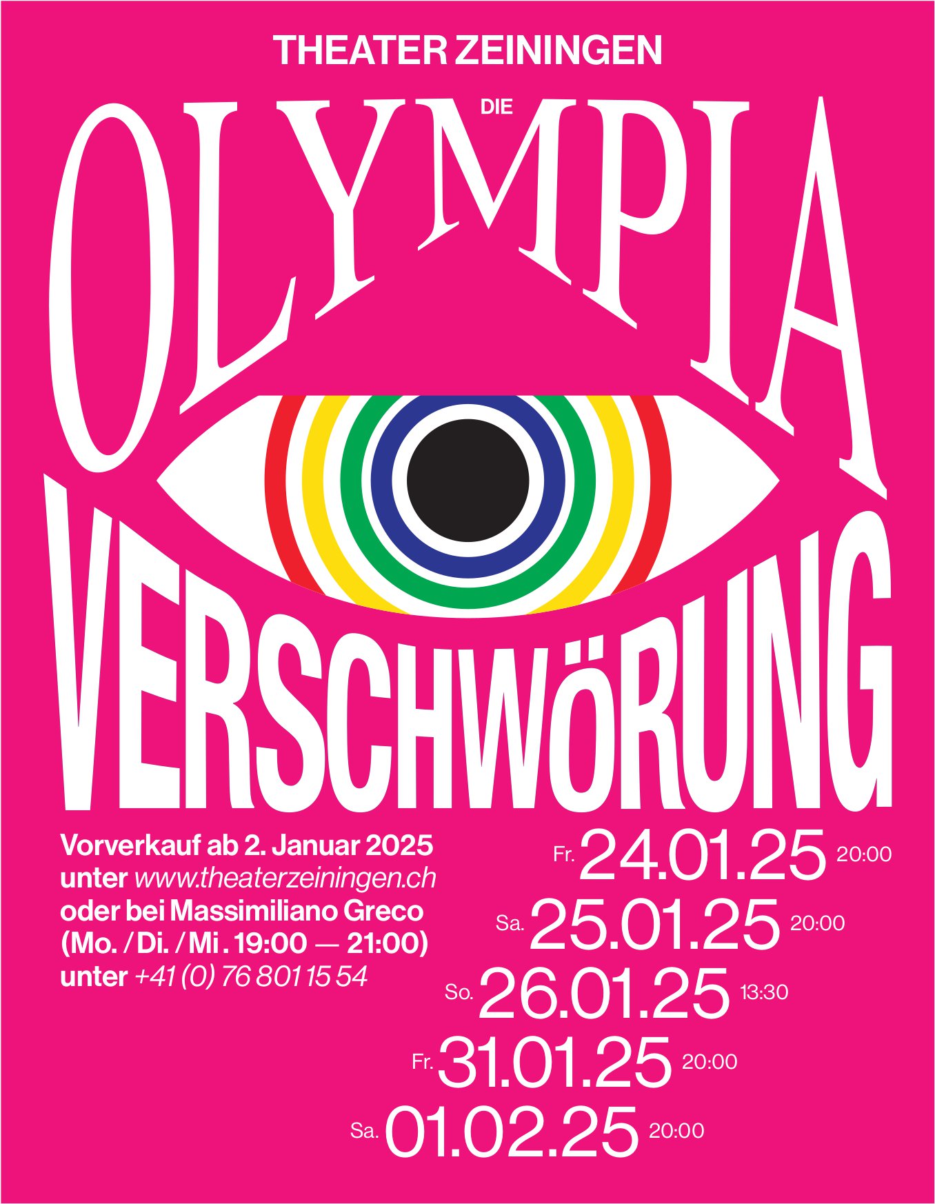 Olympia Verschwörung, 24. bis 26. & 31.  Januar und 1. Februar, Theater, Zeiningen