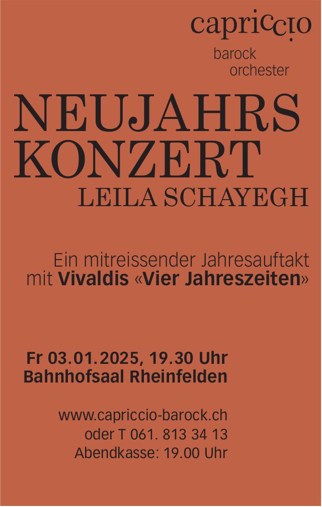 Neujahrskonzert, 3. Januar, Bahnhofsaal, Rheinfelden