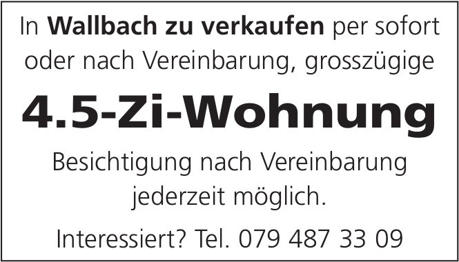 4.5-Zi-Wohnung, Wallbach, zu verkaufen