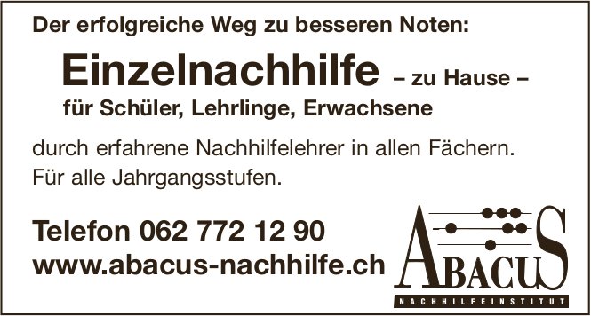 AbacuS Nachhilfe - Der erfolgreiche Weg zu besseren Noten