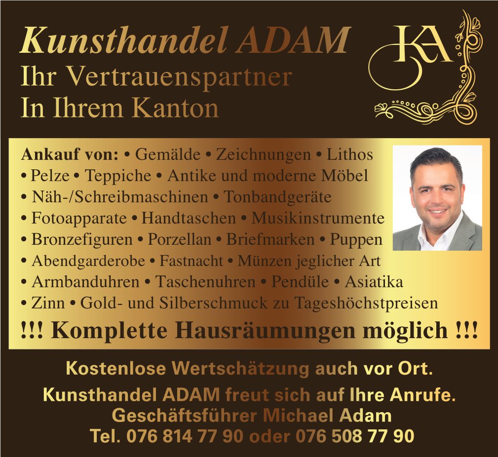 Kunsthandel Adam, Kostenlose Wertschätzung auch vor Ort.