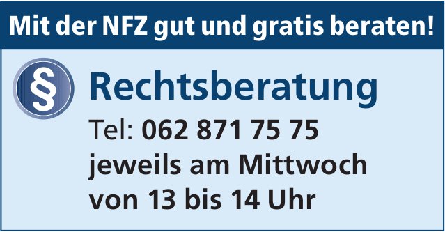 Rechtsberatung - Mit der NFZ gut und gratis beraten!
