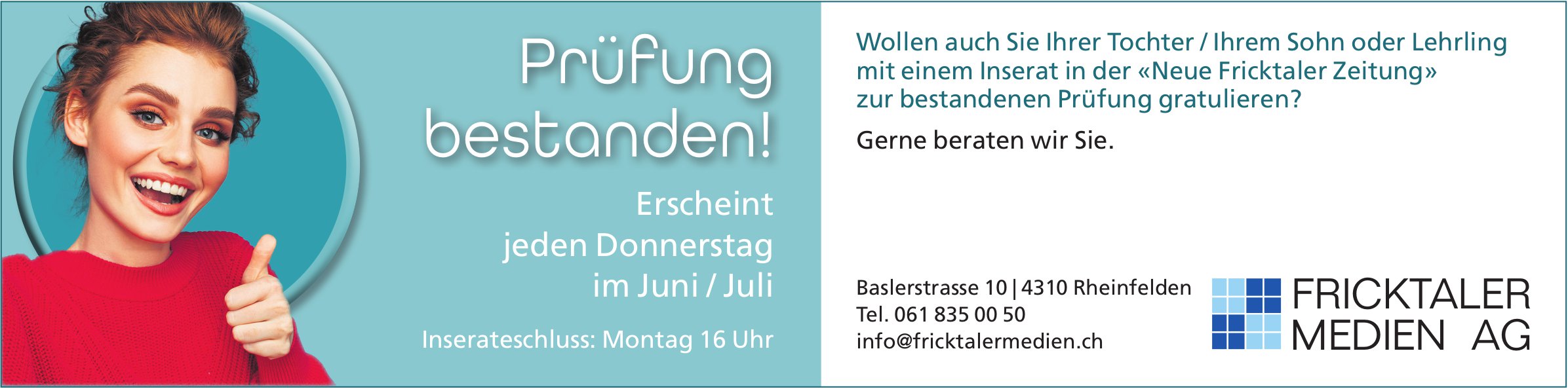 «Neue Fricktaler Zeitung», Rheinfelden - Prüfung bestanden!