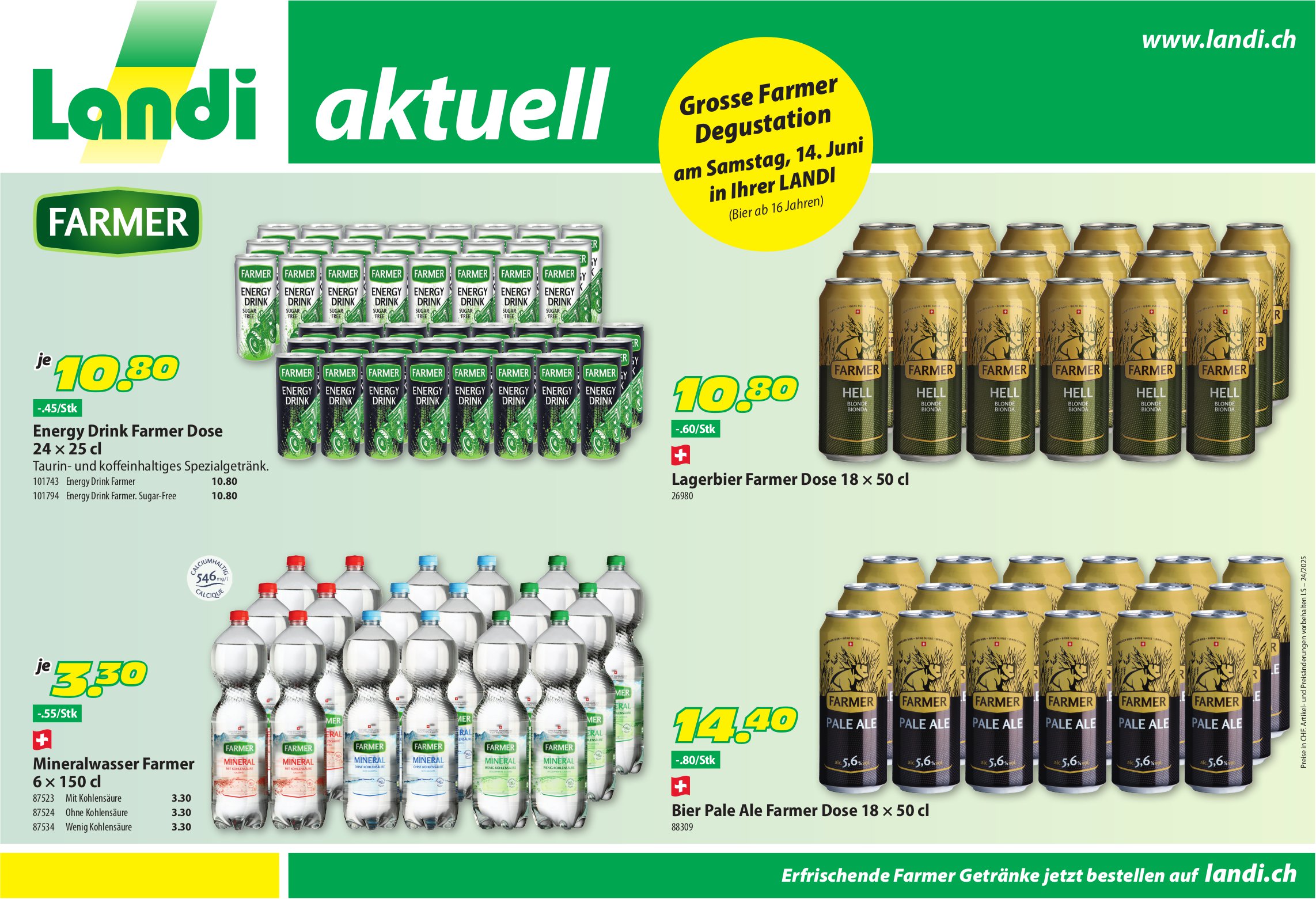 Grosse Farmer Degustation am Samstag in Ihrer Landi, 14. Juni