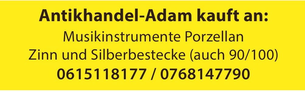 Antikhandel-Adam kauft an: Musikinstrumente Porzellan Zinn und Silberbestecke (auch 90/100)