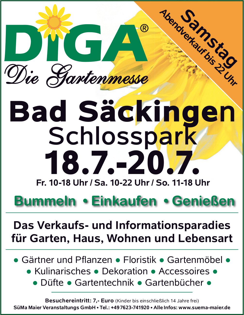 DIGA - Die Gartenmesse, 18. - 20. Juli