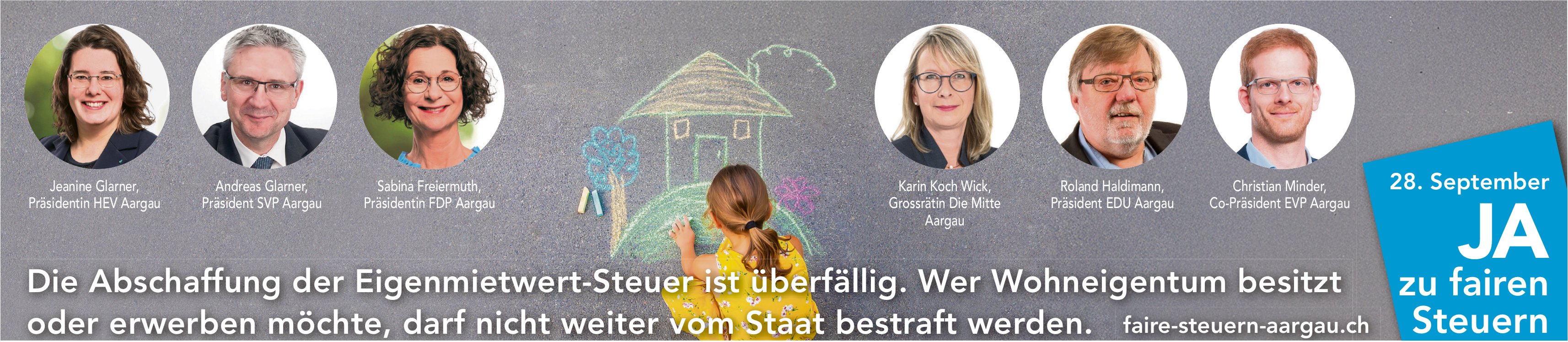 Faire Steuern Aargau, 28. September - JA zu fairen Steuern