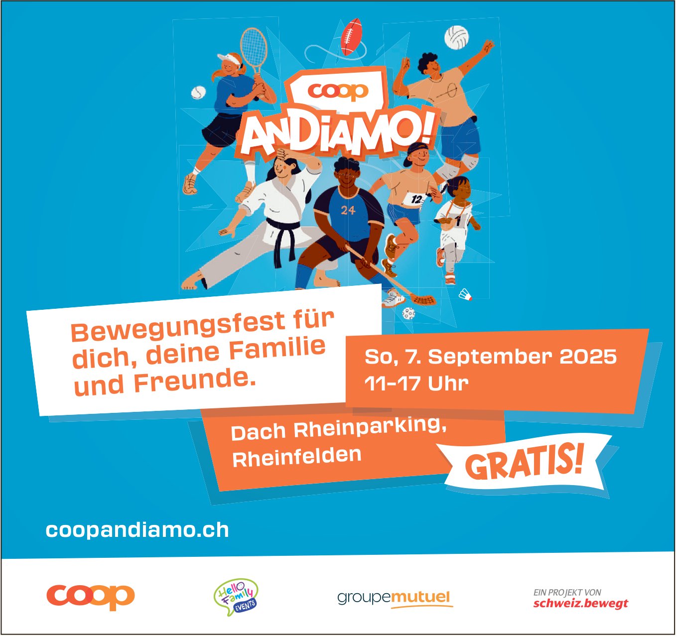 Bewegungsfest für dich, deine Familie und Freunde, 7. September, Dach Rheinparking, Rheinfelden