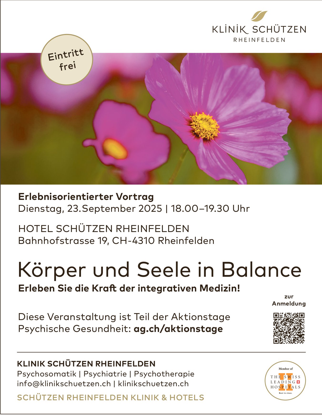 Körper und Seele in Balance, 23. September, Klinik Schützen, Rheinfelden