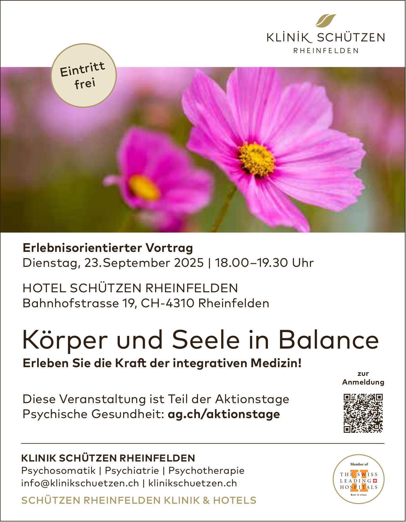 Körper und Seele in Balance, 23. September, Klinik Schützen, Rheinfelden