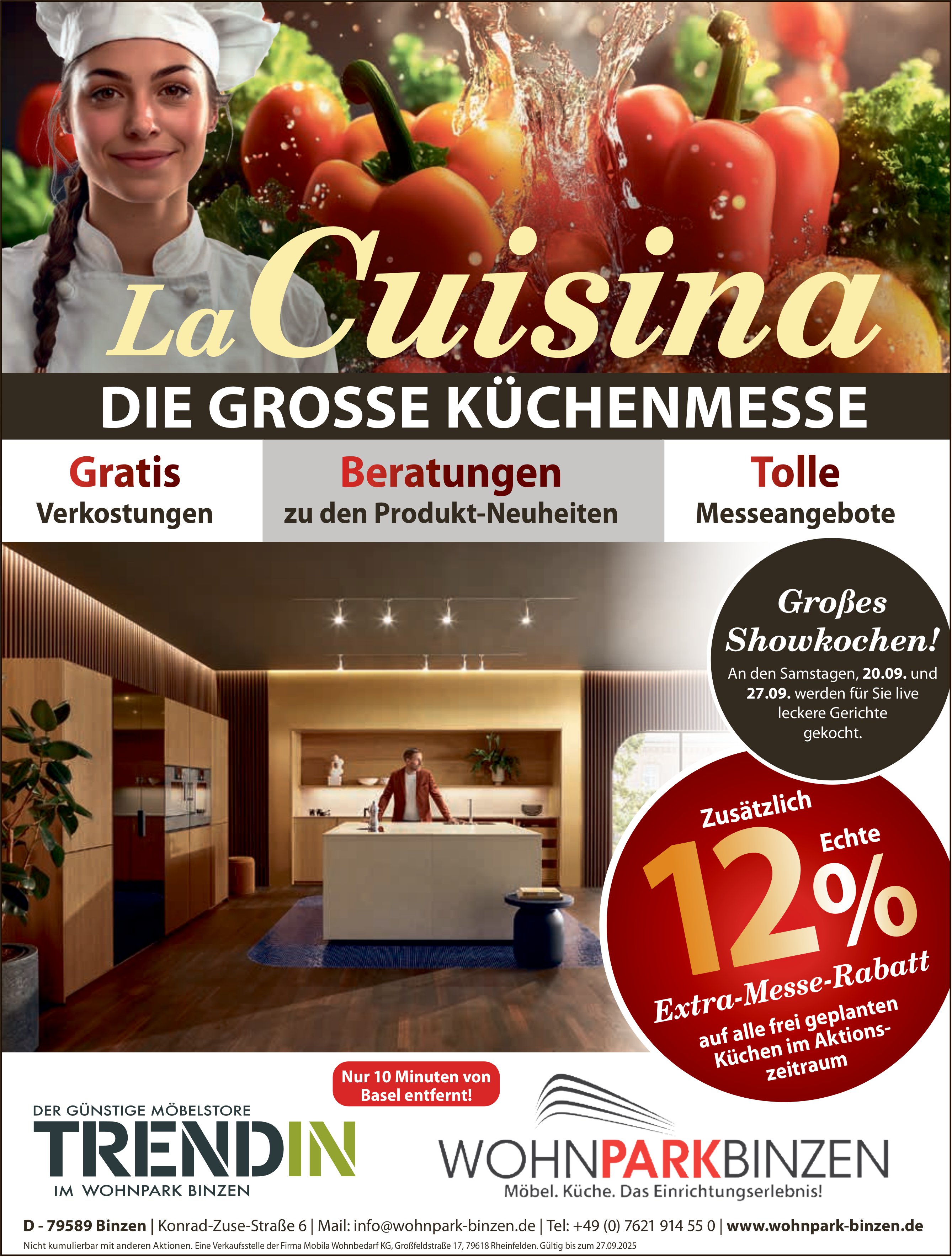 La Cuisina - Die Grosse Küchenmesse - Grosses Showkochen!, 20. - 27. September, Wohnpark Binzen