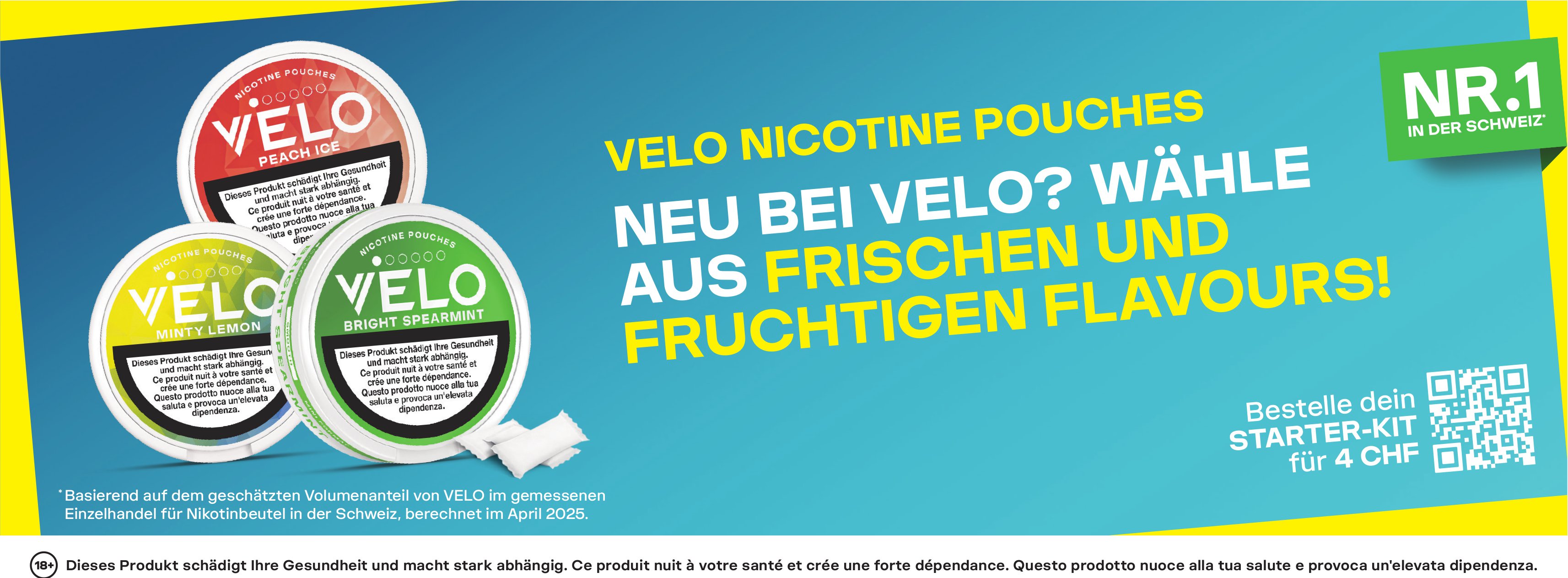 Velo Nicotine Pouches, Neu Bei Velo? Wähle aus frischen und fruchtigen Flavours!
