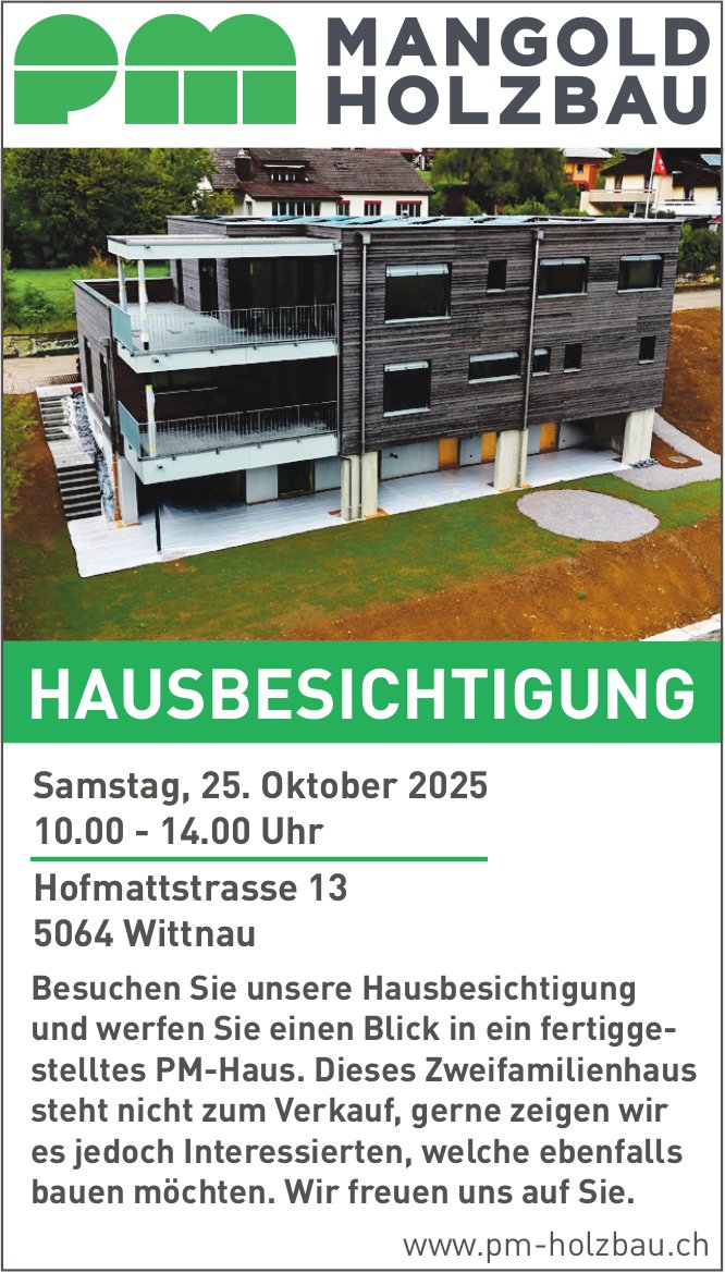 HAUSBESICHTIGUNG, 25. Oktober, Wittnau