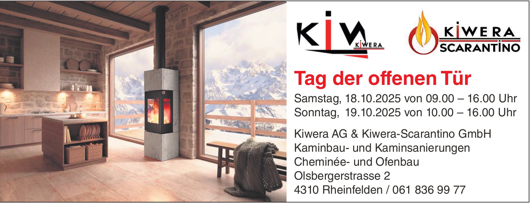 Tag der offenen Tür, 18. - 19. Oktober, Kiwera AG, Rheinfelden