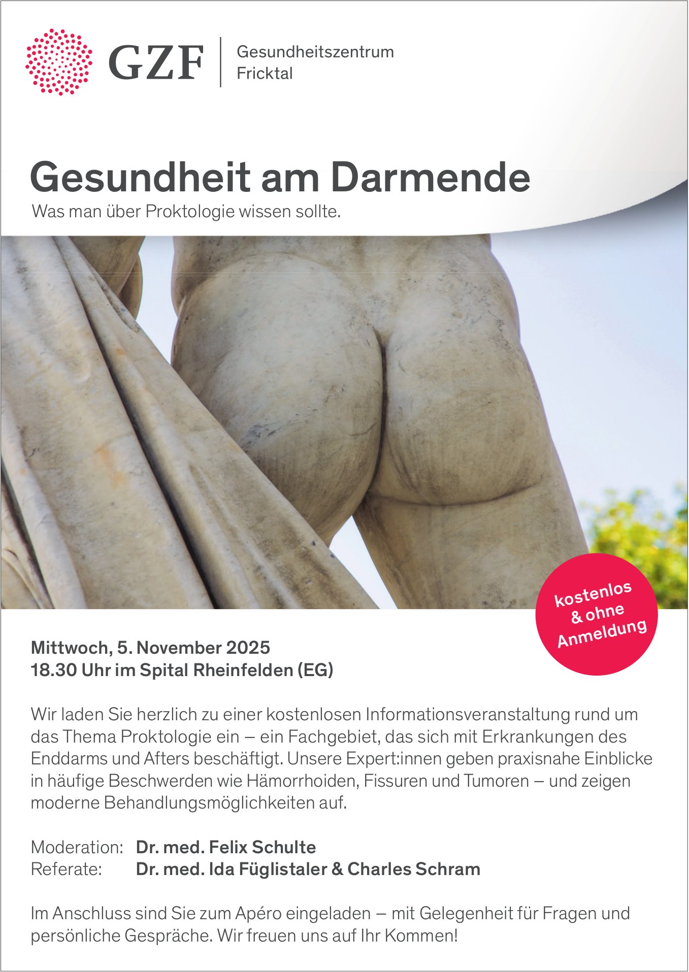 Gesundheit am Darmende, 5. November, Gesundheitszentrum Fricktal, Rheinfelden