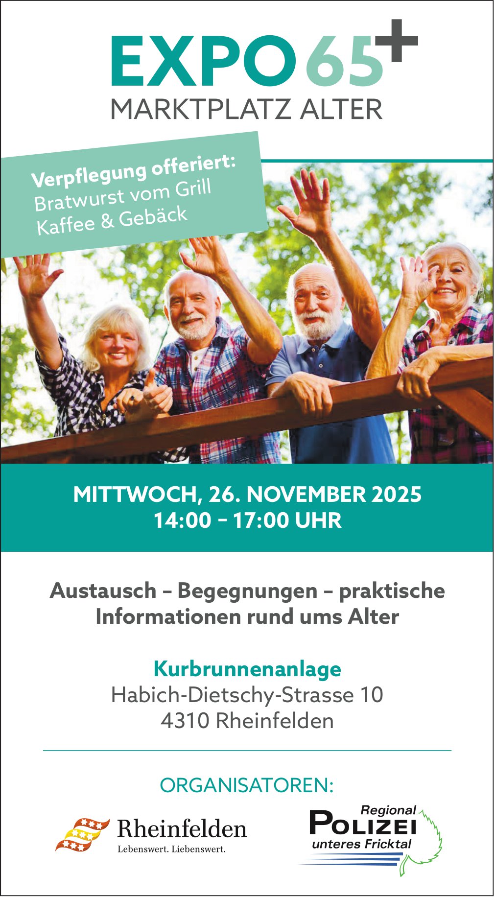 Austausch–Begegnungen–praktische Informationen rund ums Alter, 26. November, Kurbrunnenanlage, Rheinfelden