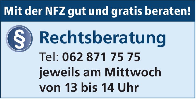 Rechtsberatung - Mit der NFZ gut und gratis beraten!