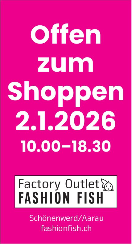 Factory Outlet Fashion Fish, Offen zum Shoppen 2.1.2026